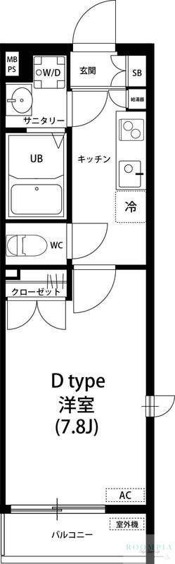 リブリ・ヴィラクリヤマII(1K/2階)の間取り写真