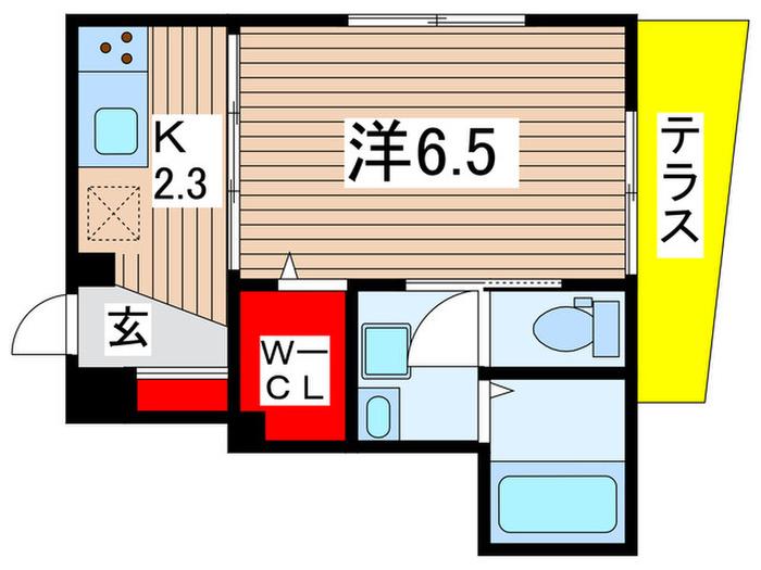 MAISONVERTEABB棟(1K/1階)の間取り写真