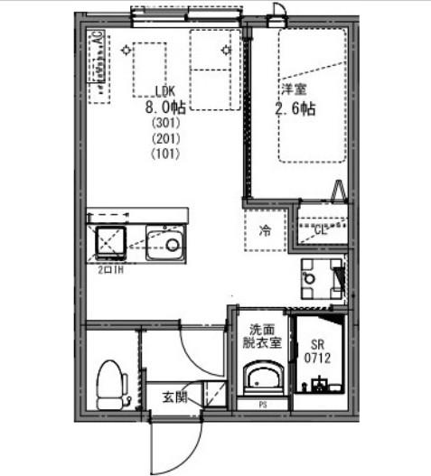 KEIAI RESIDENCE 新柏II(1LDK/1階)の間取り写真