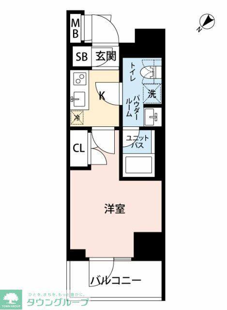 マイナビSTAYボーダー川崎(1K/4階)の間取り写真