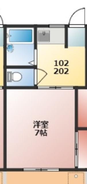 ファミール西所沢(1K/2階)の間取り写真