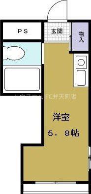 グリシーヌ弁天町(ワンルーム/6階)の間取り写真