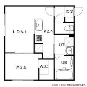 CASA AT新道東(1LDK/5階)の間取り写真