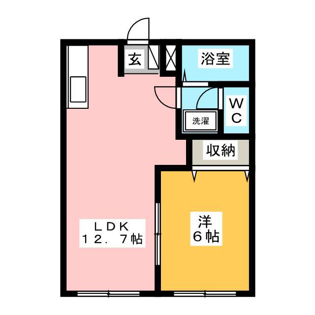 エルディム鈴木(1LDK/1階)の間取り写真