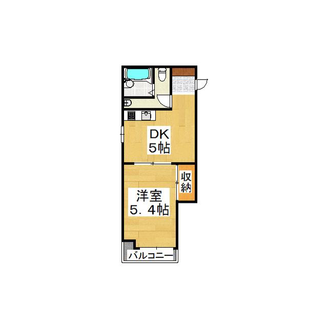 FIRSTビル 2F(1DK/2階)の間取り写真