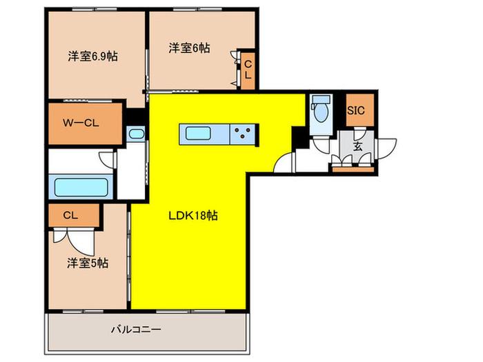SERRA華旗(3LDK/3階)の間取り写真