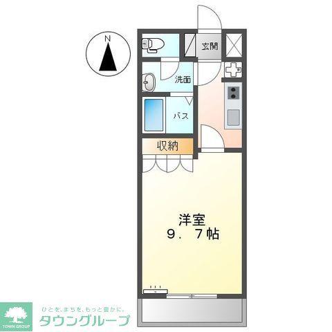グリルスII(1K/2階)の間取り写真