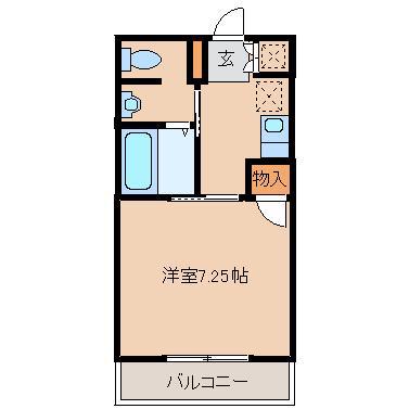 サンワードハイツ(1K/1階)の間取り写真