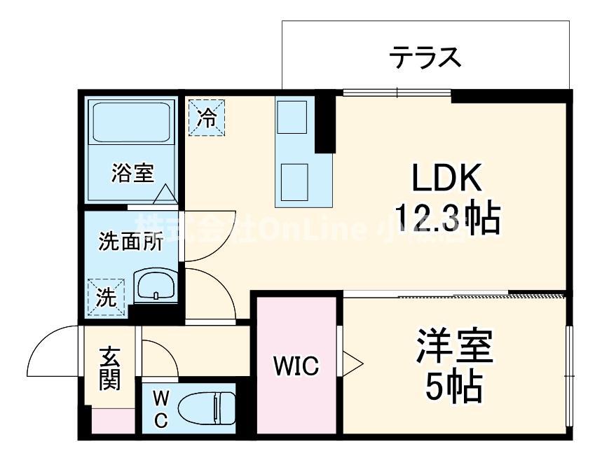 ルシール西岩田(1LDK/3階)の間取り写真
