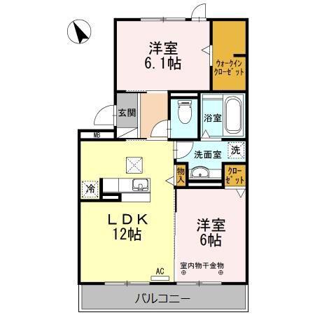 タウンリバティ II(2LDK/1階)の間取り写真