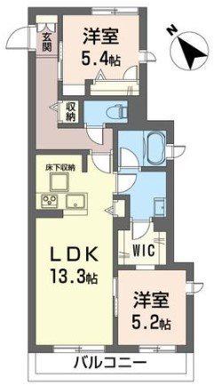 グレース セゾン(2LDK/2階)の間取り写真