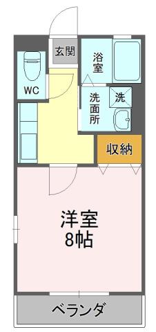 ユーディアI(1K/1階)の間取り写真