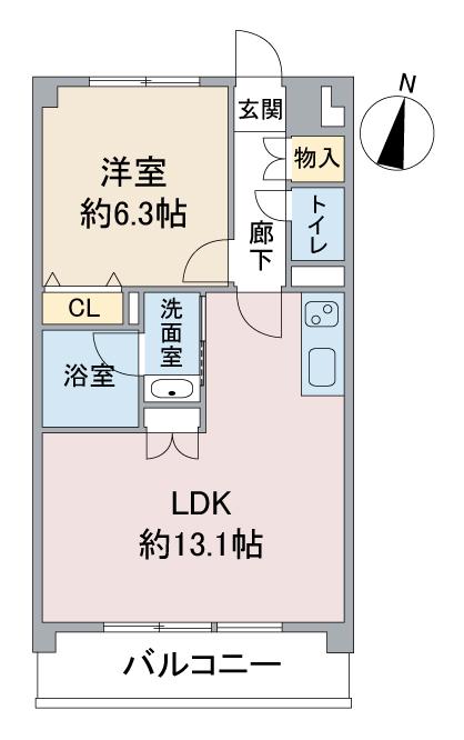 パセオ I(1LDK/3階)の間取り写真