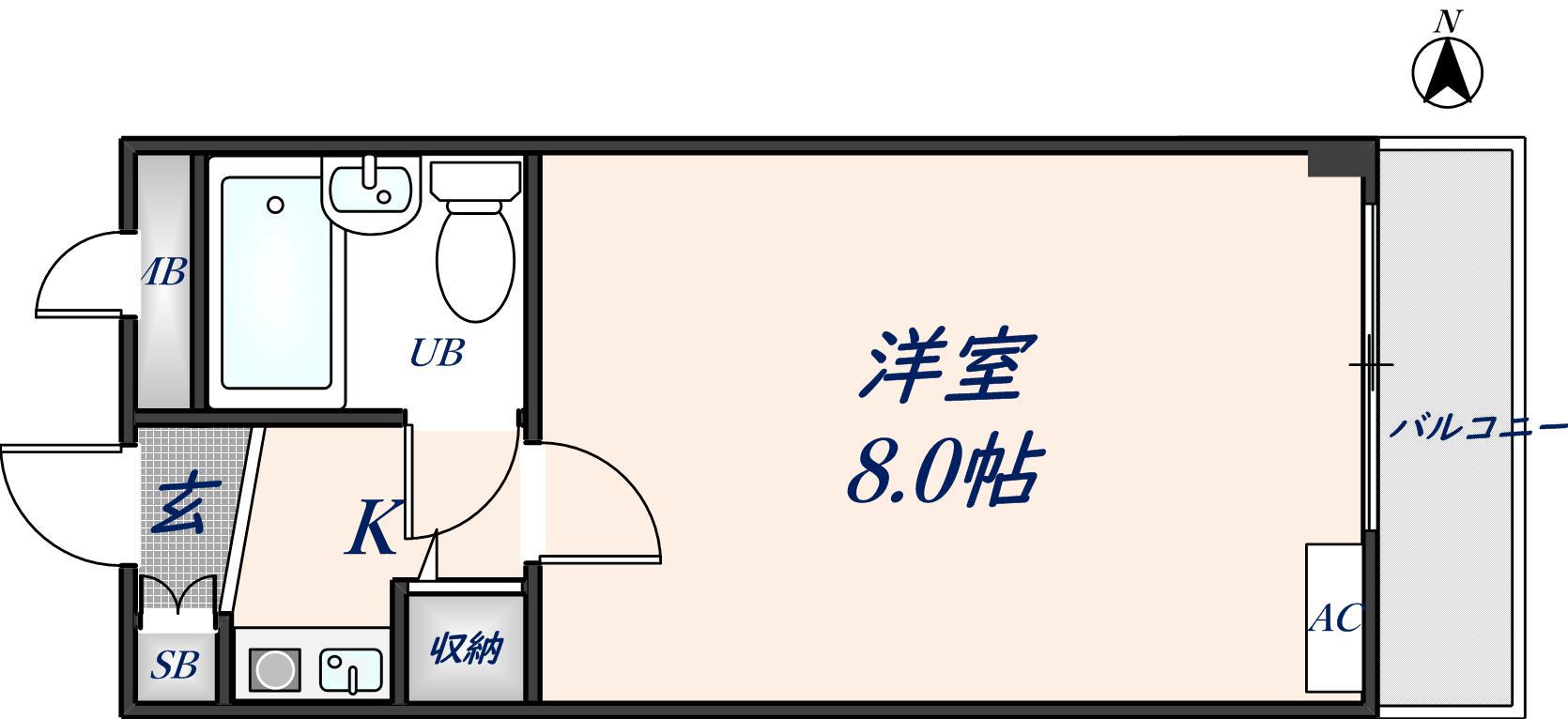 PALMIZIO花園IV(1K/1階)の間取り写真
