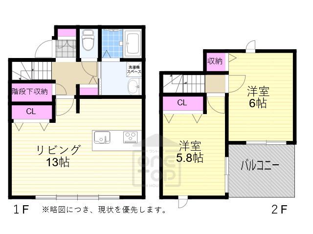 パインフィールド(2LDK/1階)の間取り写真