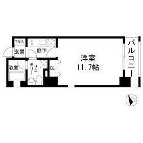 TINO汐留 ティノ汐留(1K/4階)の間取り写真