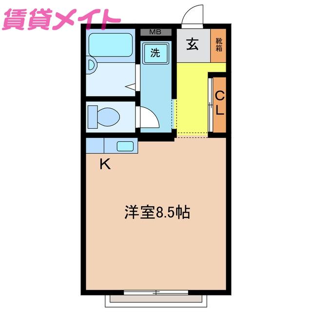 レオパレス大仲(ワンルーム/1階)の間取り写真