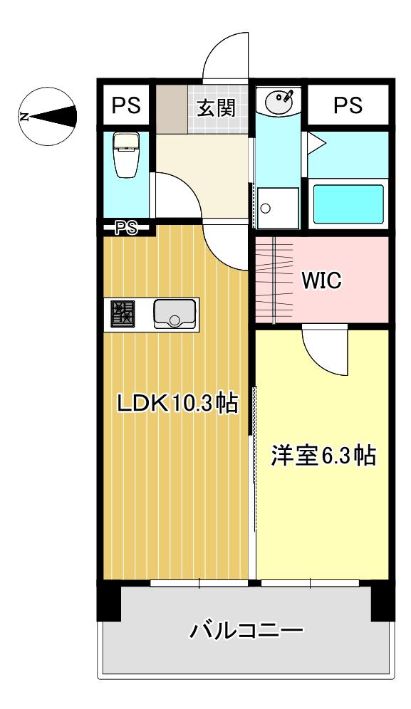 VIERA光の森(1LDK/3階)の間取り写真