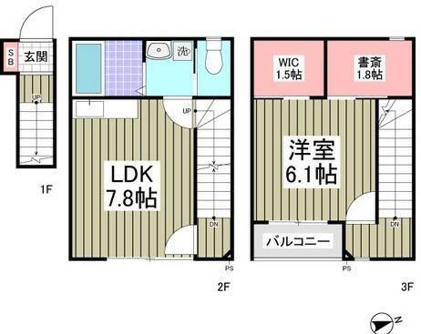 アメトリン池袋(1SLDK/2階)の間取り写真