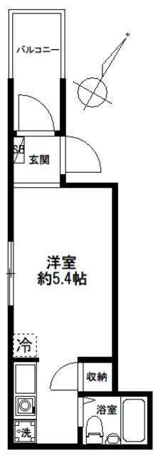 AM FLAT(ワンルーム/1階)の間取り写真