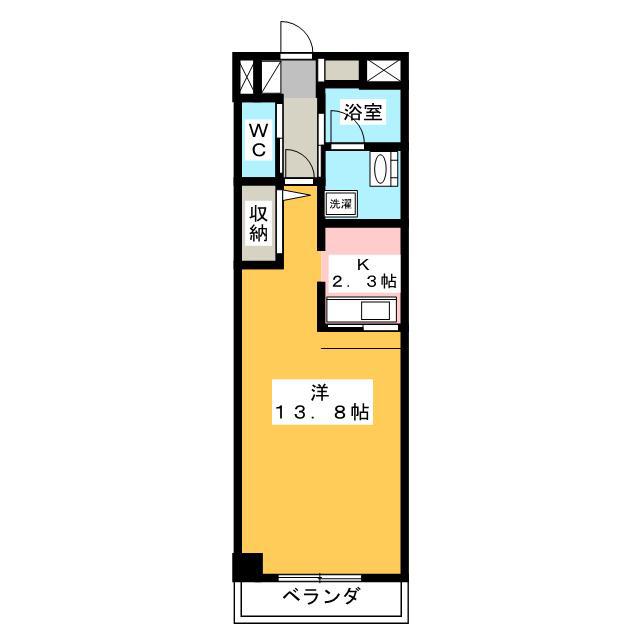 カスタネア(ワンルーム/6階)の間取り写真