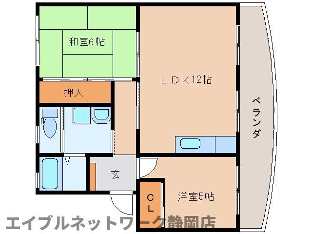ドムアンSS(2LDK/3階)の間取り写真
