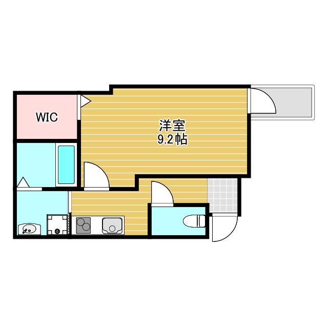 フジパレス服部南町(1K/3階)の間取り写真