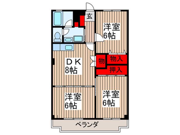 パークサイド新井(3DK/2階)の間取り写真