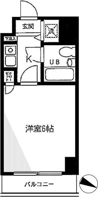 サンプラザ南林間(1K/7階)の間取り写真