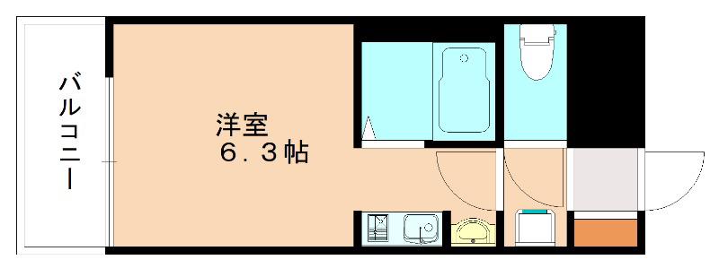 ベルガ中津口(ワンルーム/9階)の間取り写真