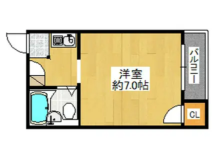 アークヒルズ(1K/2階)の間取り写真