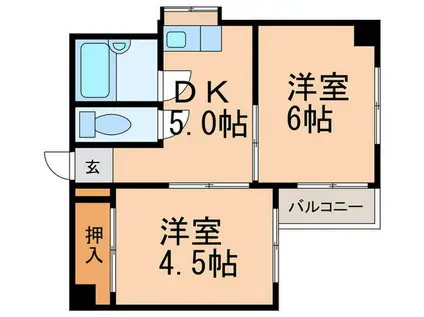 リーベ住吉(2DK/2階)の間取り写真