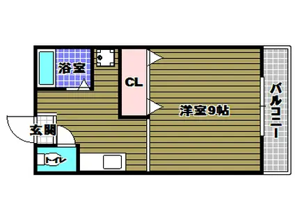 ぺドラーム帝塚(1K/1階)の間取り写真