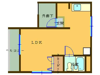 中石マンション(ワンルーム/3階)の間取り写真