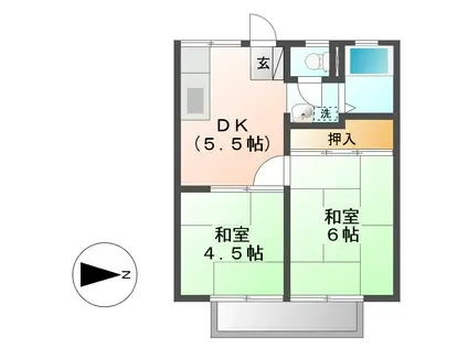 シティハイツ清音(2K/2階)の間取り写真