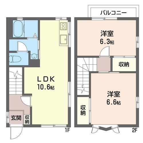 テルツェット港南台(2LDK/1階)の間取り写真