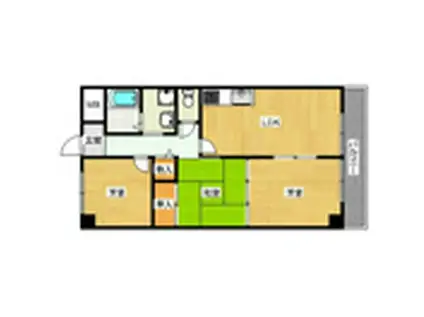 ヤマダマンション(3LDK/2階)の間取り写真