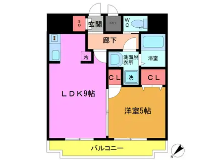 N-STAGE 行徳II(1LDK/6階)の間取り写真