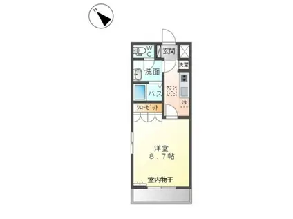 ジャルディニエールD(1K/1階)の間取り写真
