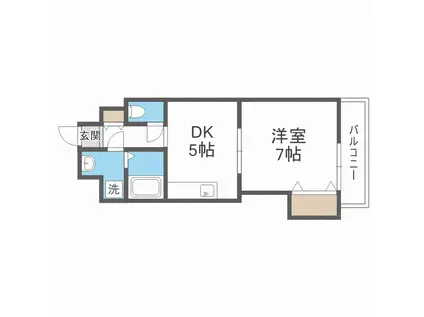 RAINBOW COURT P-III(1DK/13階)の間取り写真