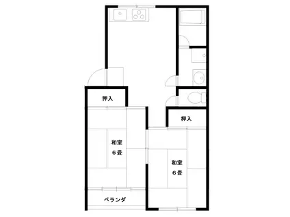 コーポマイヅルA(2DK/1階)の間取り写真