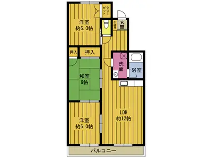 スペリオルS1(3LDK/4階)の間取り写真