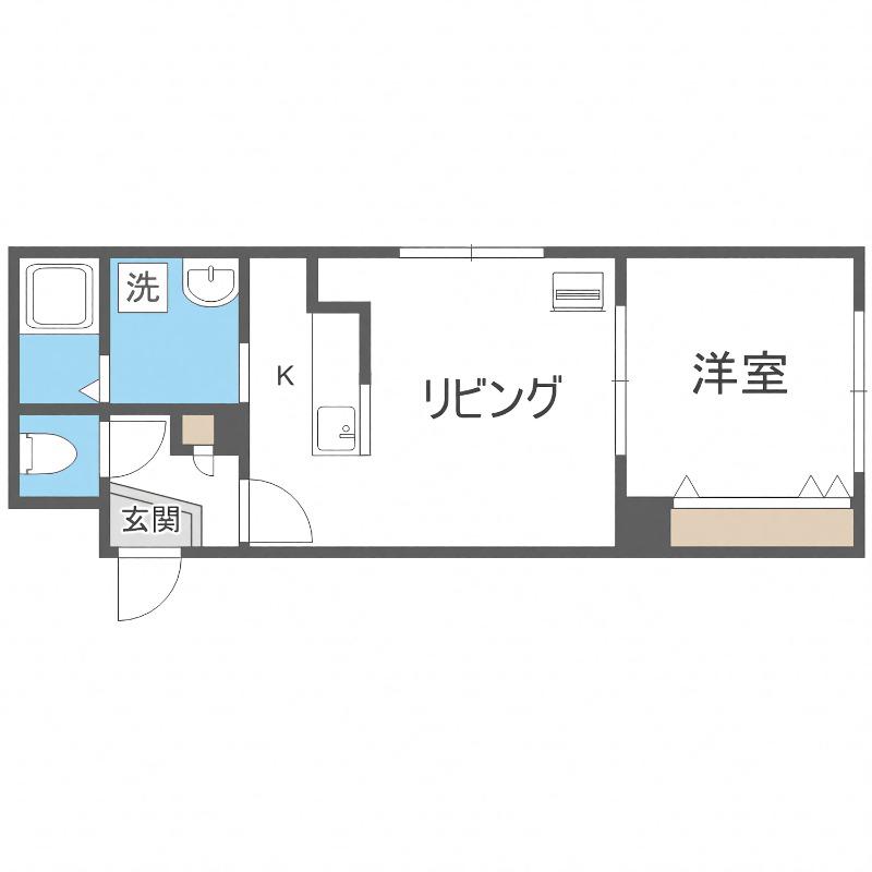 プロートン(1DK/4階)の間取り写真