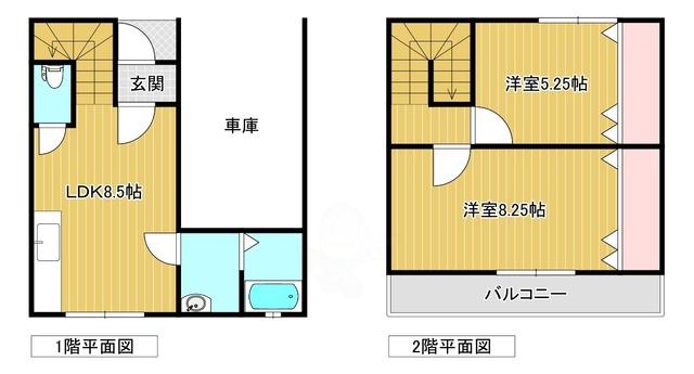 幸町ハイツ(2LDK/2階)の間取り写真