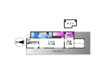 パルデメール Dタイプ(1SLDK/4階)の間取り写真