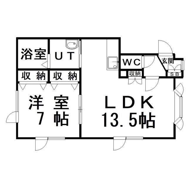パリクリスタル愛国1号館(1LDK/1階)の間取り写真