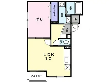グレイシャス西麻生(1LDK/2階)の間取り写真
