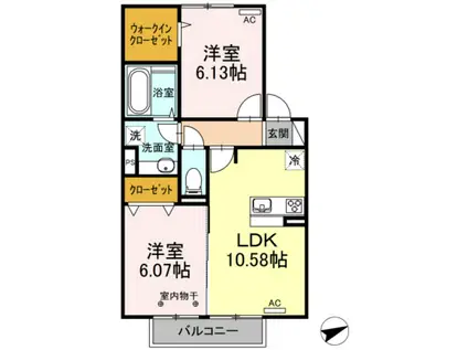 グランフルール(2LDK/2階)の間取り写真