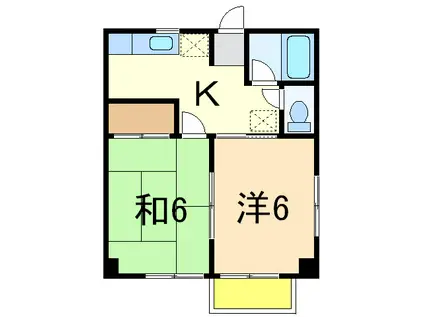 コーポリバーサイドIII(2K/3階)の間取り写真