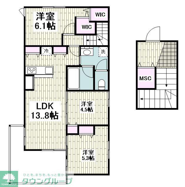 PARK HILLS(3LDK/2階)の間取り写真